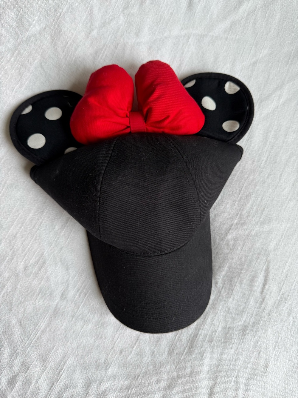 Disney Black Cap with Red Stitch Accents